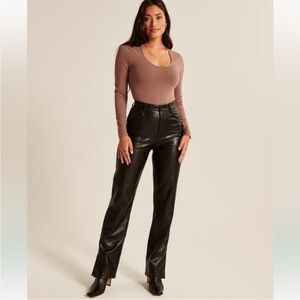 Abercrombie Split Hem Vegan Leather Pants